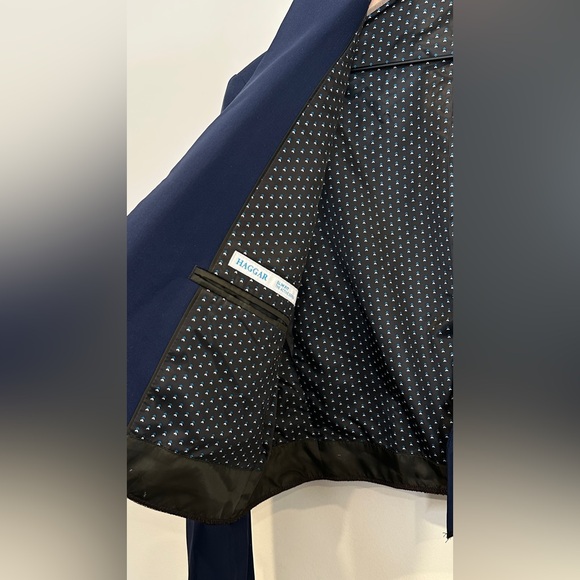 Upcycled Cropped Navy Blue Slim Fit Blazer | OOAK With Novelty Patch - Picture 4 of 7